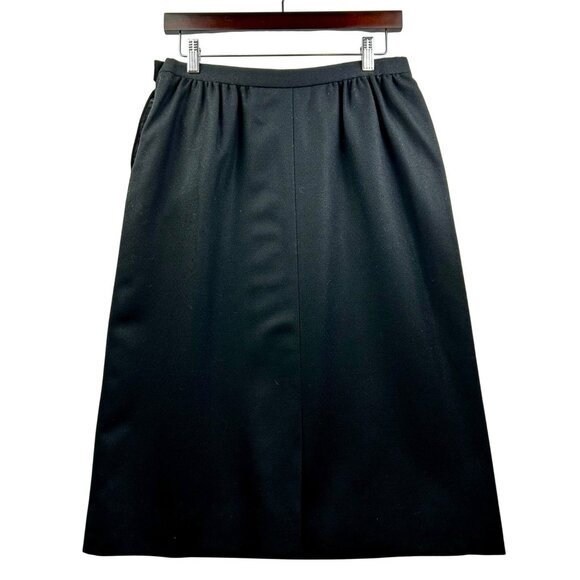Vintage 1980s Pendleton Wool Skirt Black Midi Skirt Size 12 Petite Made in USA - Picture 4 of 8